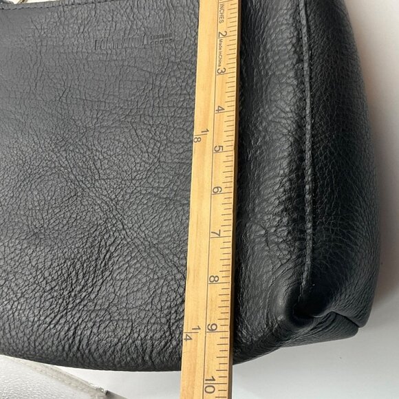 Portland Leather Goods Black Pebbled Leather Triangle Shoulder Bag - Picture 12 of 15